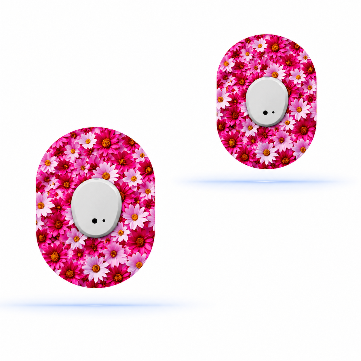DiabetaGuard - Pink flower CGM Patches for Dexcom G7 (5-Pack)
