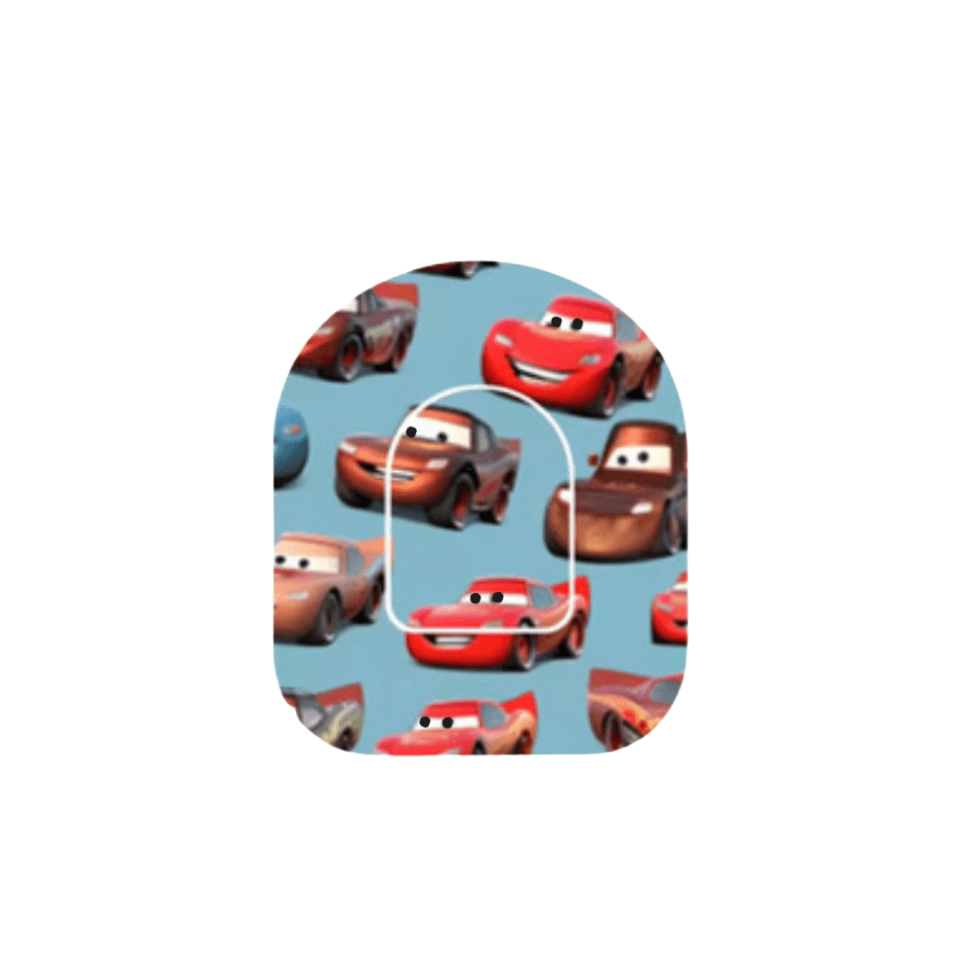 Diabeteshjalp Sensor plåster Blixten McQueen Universal Pump Overpatches för Omnipod 5 & Dash – inkl. Pumpsticker