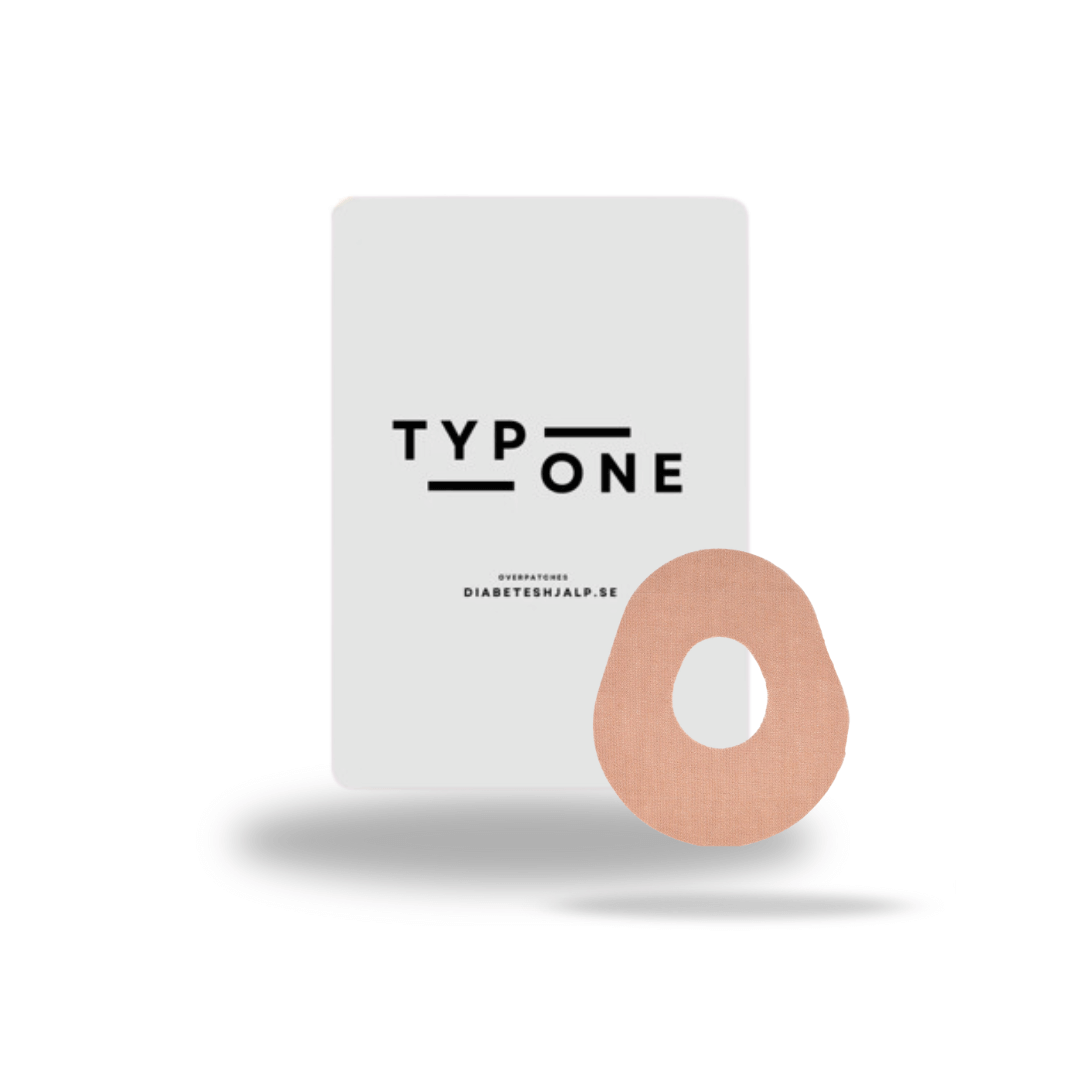 Dexcom One+ Sport Overpatch Beige och förpackning för säker och stabil fixering av CGM-sensor.