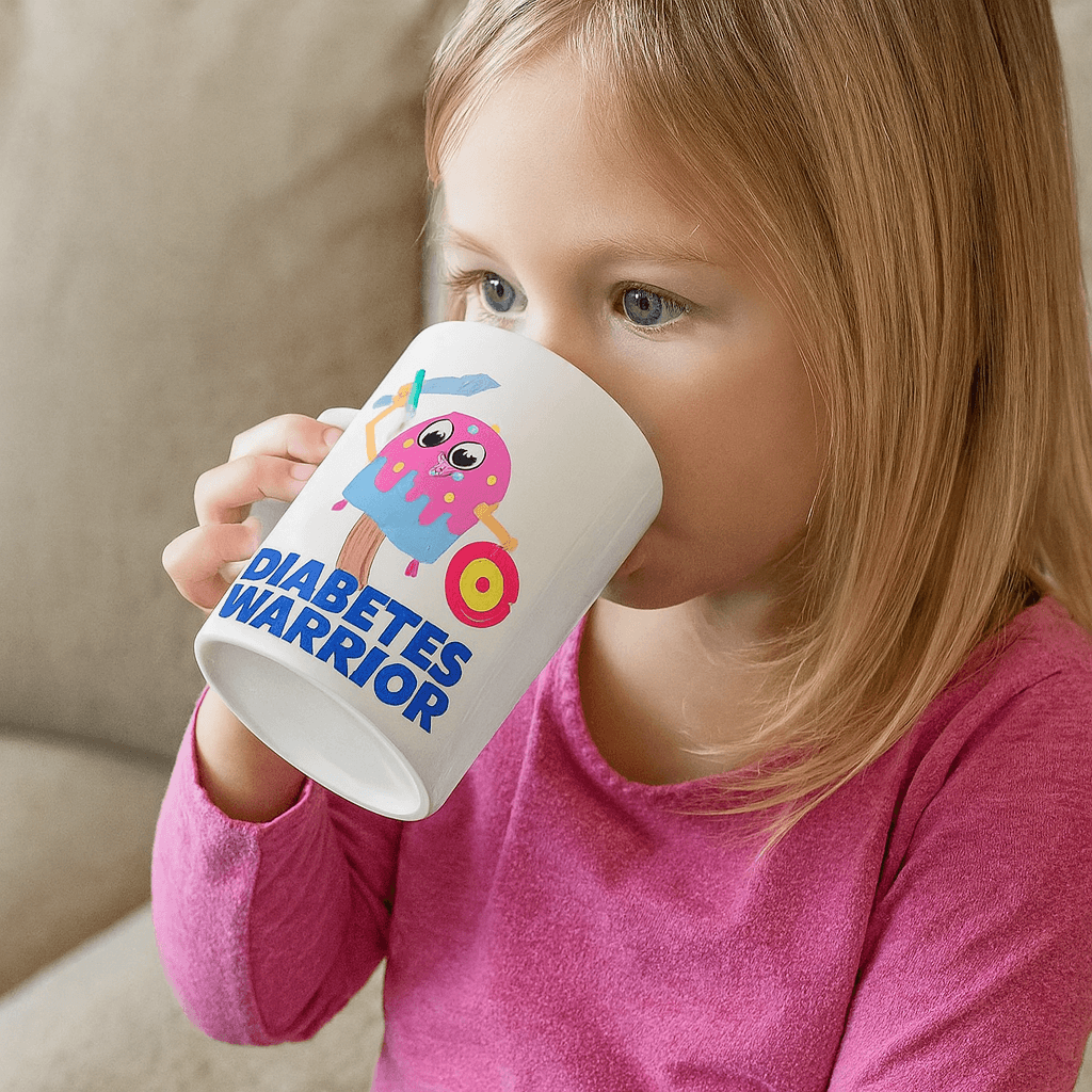 Diabeteskrigare Mugg med Sött Rosa Monster - Keramikmugg.