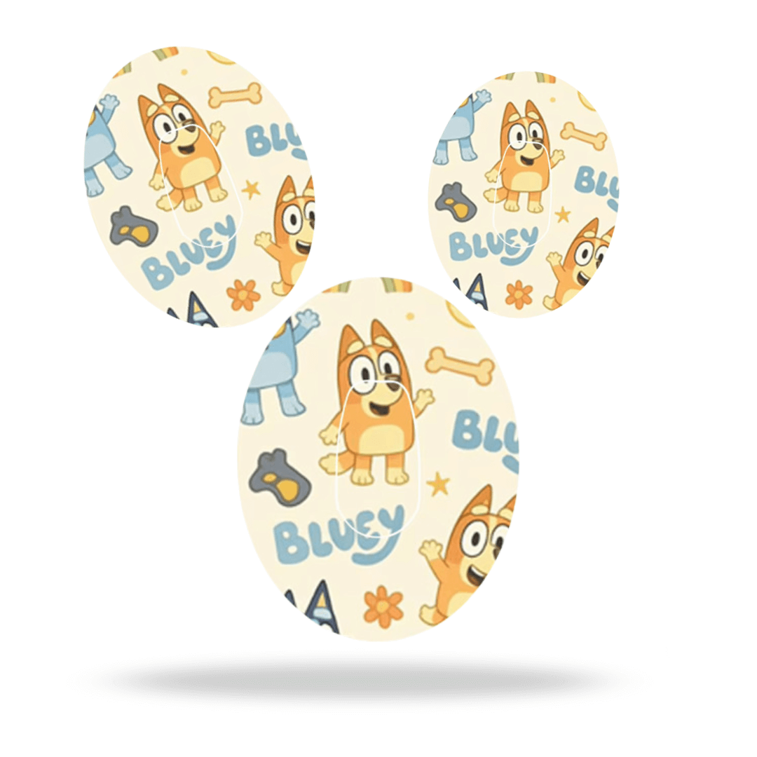 Bluey & Bingo Dexcom G6 Overpatch – inkl. Sensor Sticker.
