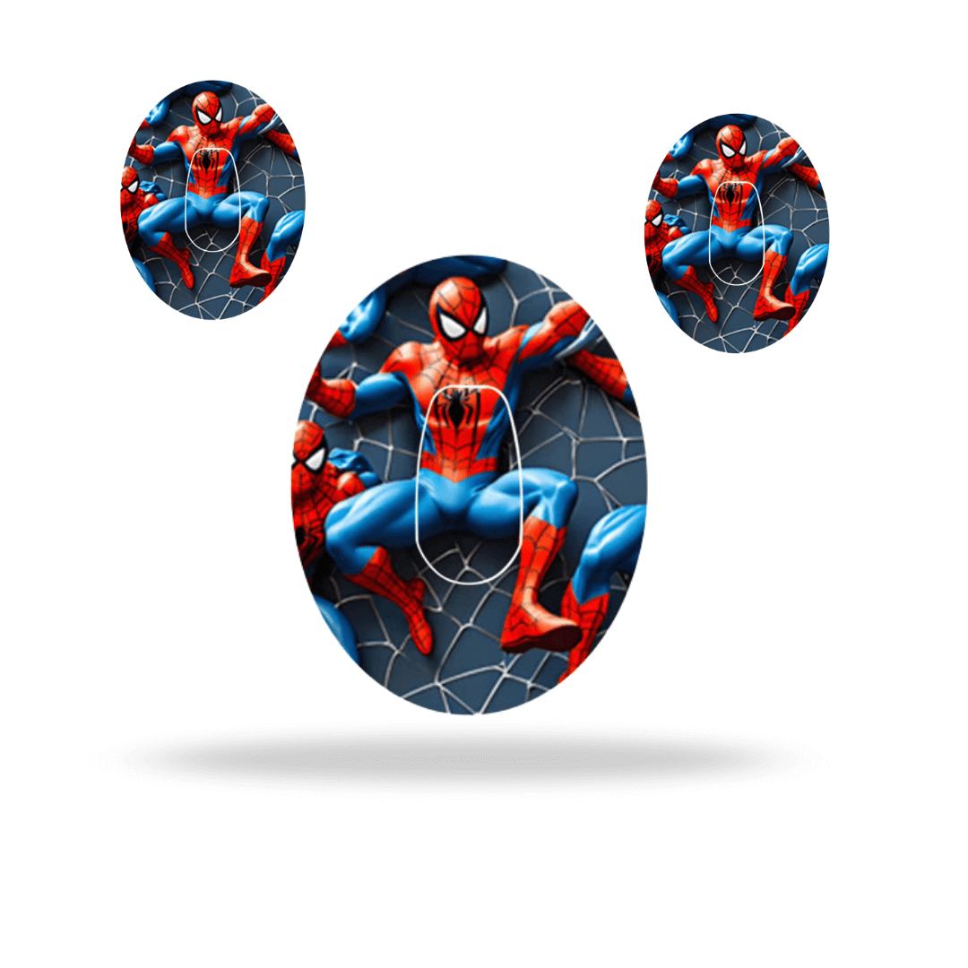 Spiderman CGM-Sensor Overpatch för Dexcom G6 – inkl. Sensor Sticker.