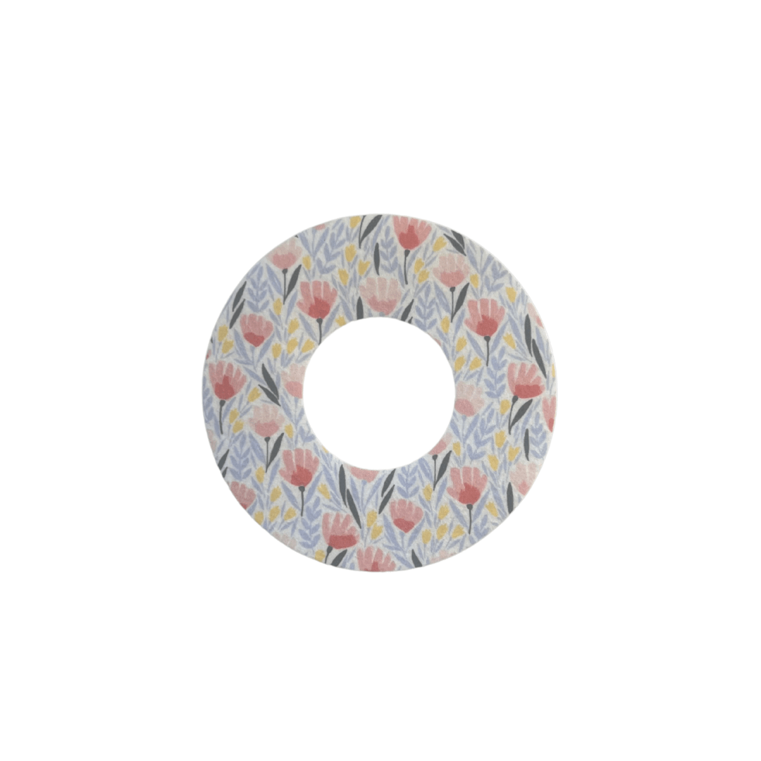 Blommig overpatch för Freestyle Libre 1 & 2 MixPack, designad för ökad säkerhet och stil, säljs styckvis.