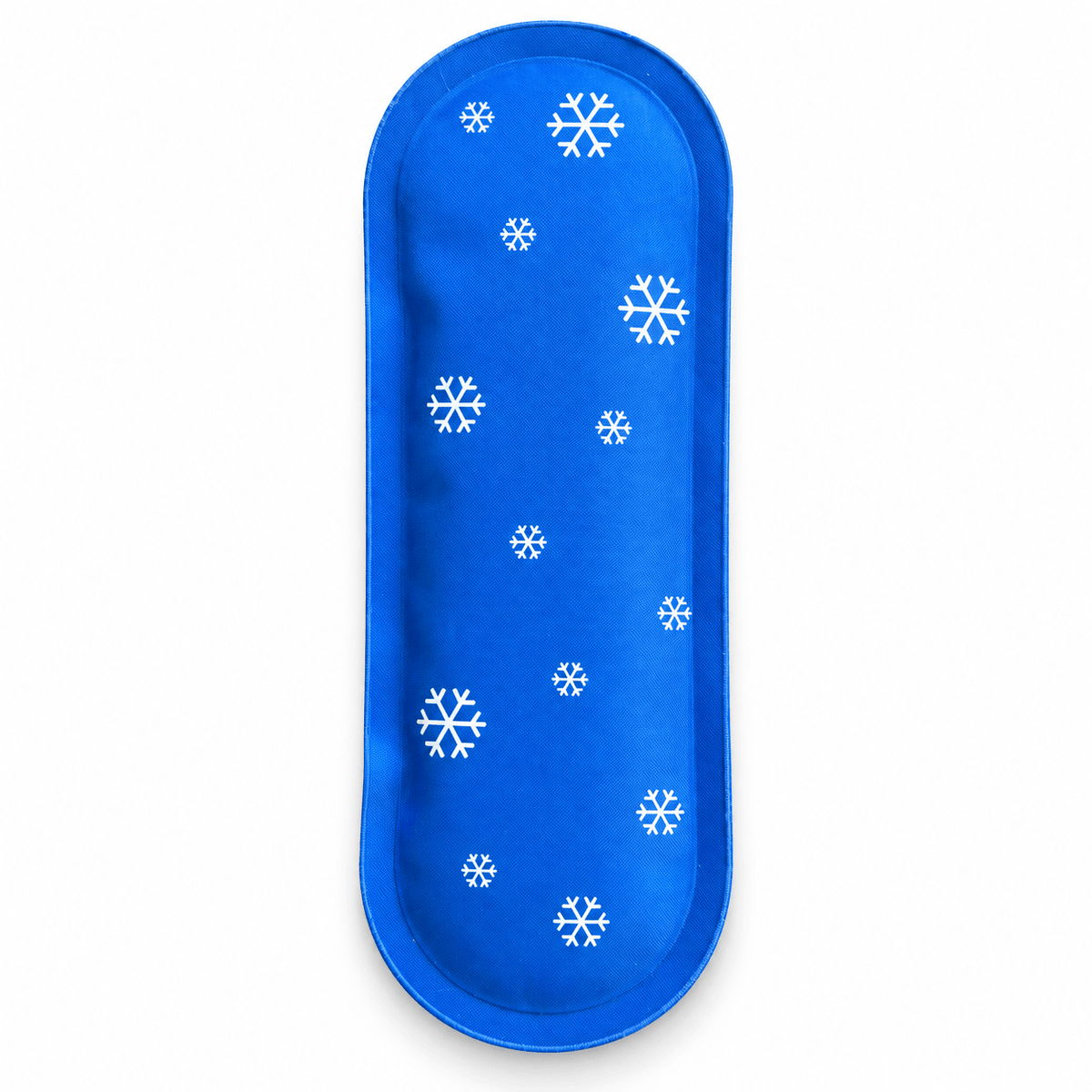 återanvändbar kylgel, blå kylinsats på 74 gram med vita snöflingor för kylväska