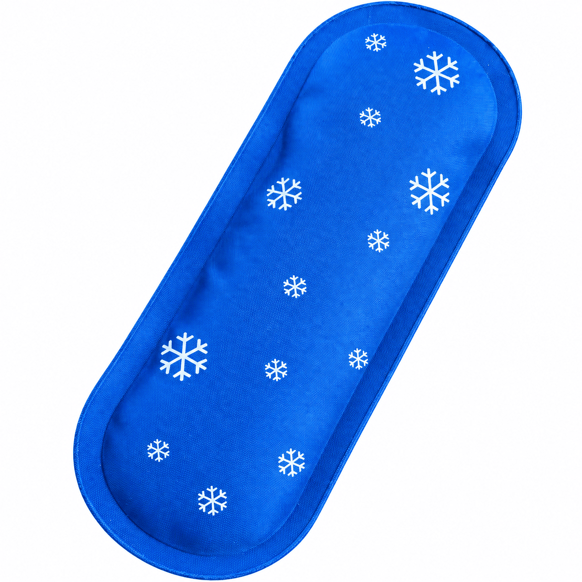 återanvändbar kylgel Small 74 gram, blå kylpåse med vita snöflingor för isolerad kylväska