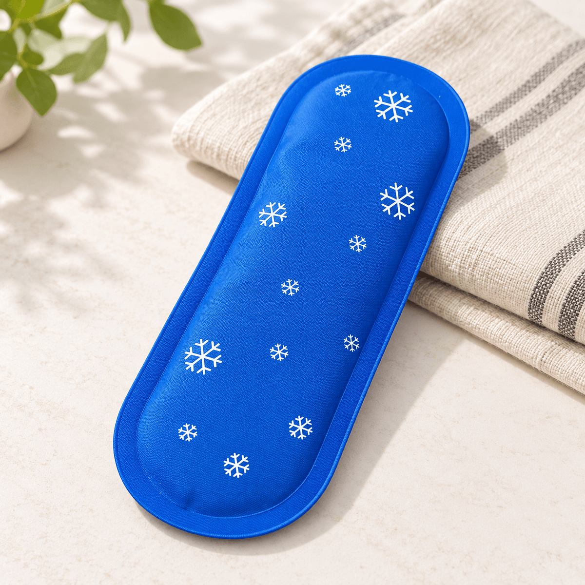 återanvändbar kylgel, blå kylinsats 74 gram med snöflingor för kylväska och mat på språng
