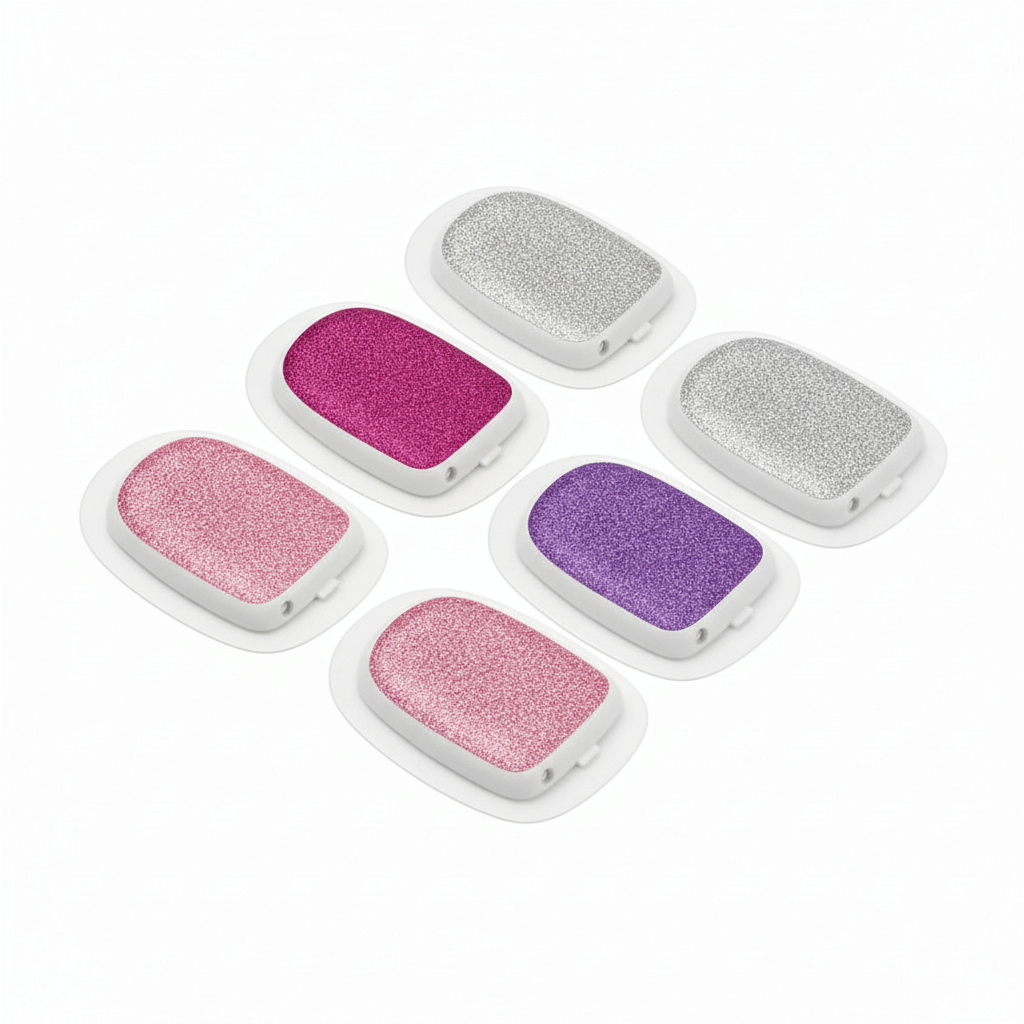 Omnipod glitterstickers i flera färger för dekoration av insulinpump