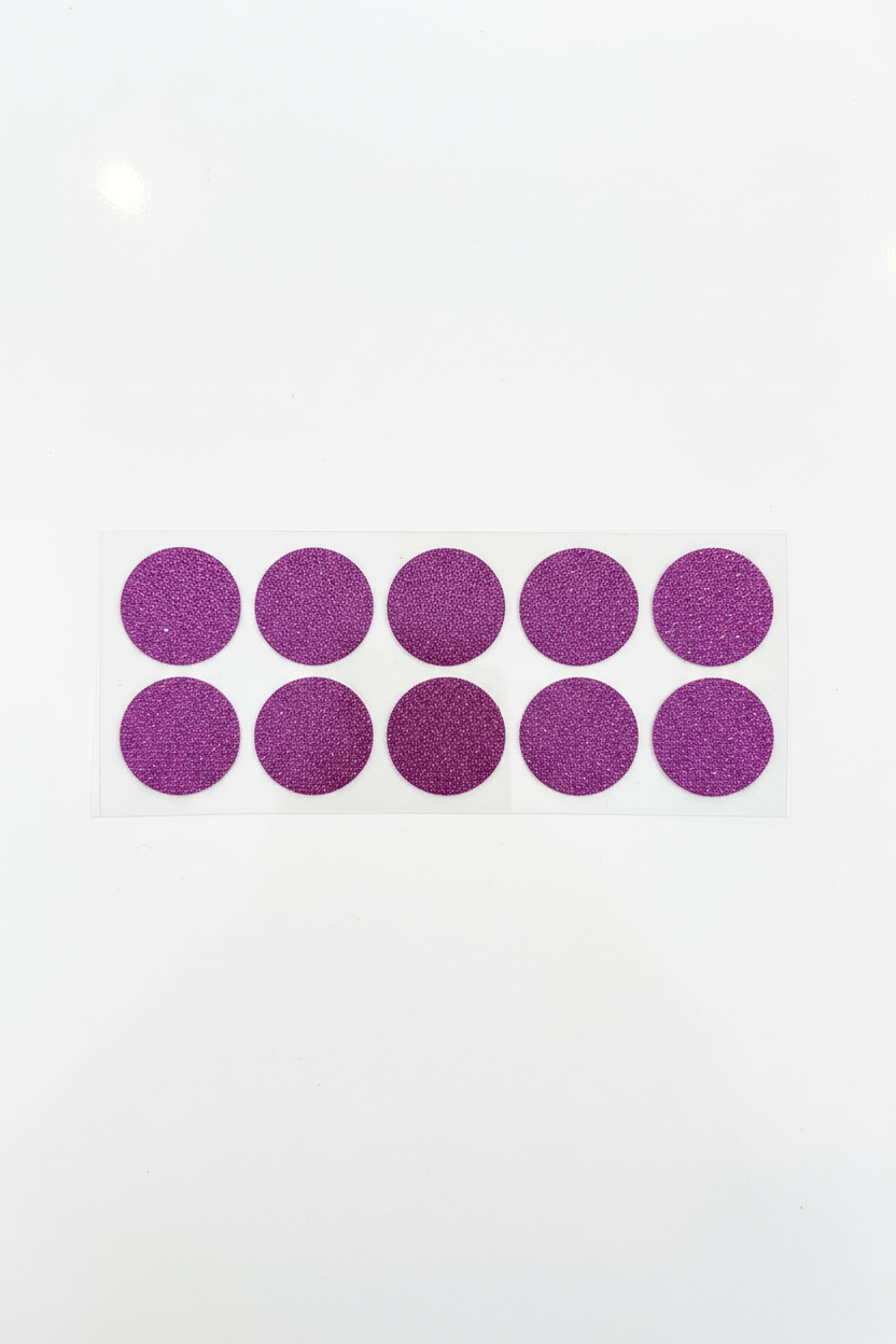 Freestyle Libre 1 & 2 glitterstickers i lila för CGM-sensor, dekorera och skydda med stil.