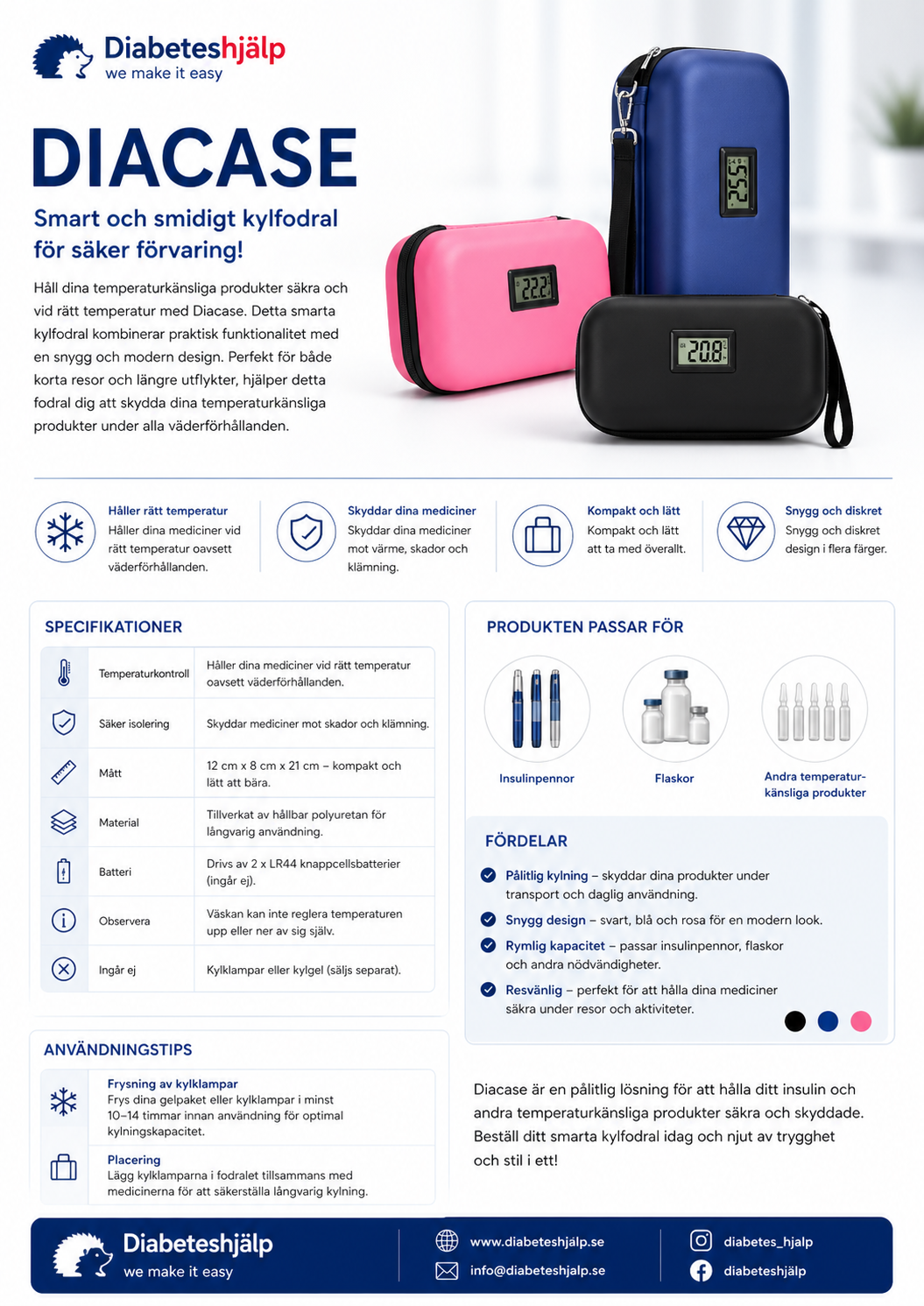 DiaCase Kylfodral – Svart