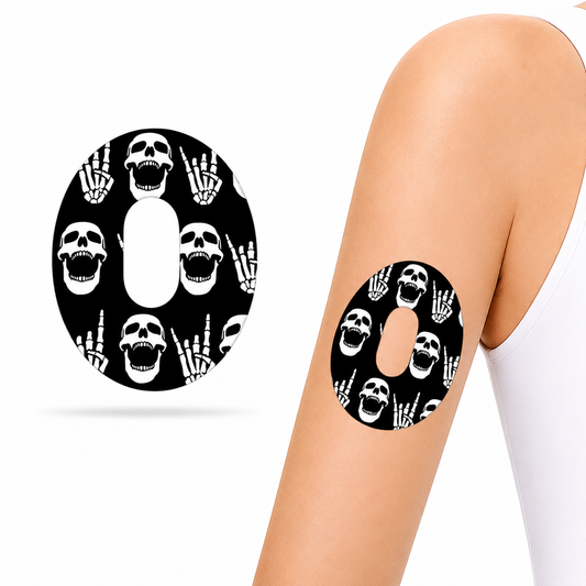 Dexcom G6 CGM-sensor overpatches – Rock'N'Roll Skull