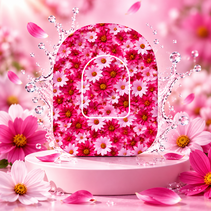 Omnipod 5 Fixeringsplåster Pink Flowers – Vattentåliga overpatches