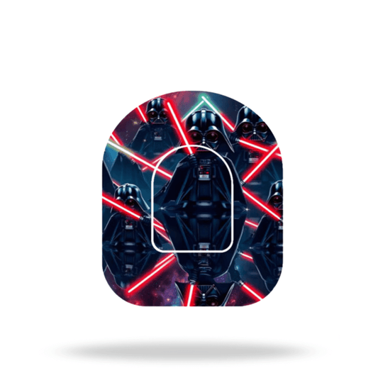 Darth Vader pump överpatch för Omnipod med ljussabeldesign - extra stabilitet och fixering för insulinpumpen.
