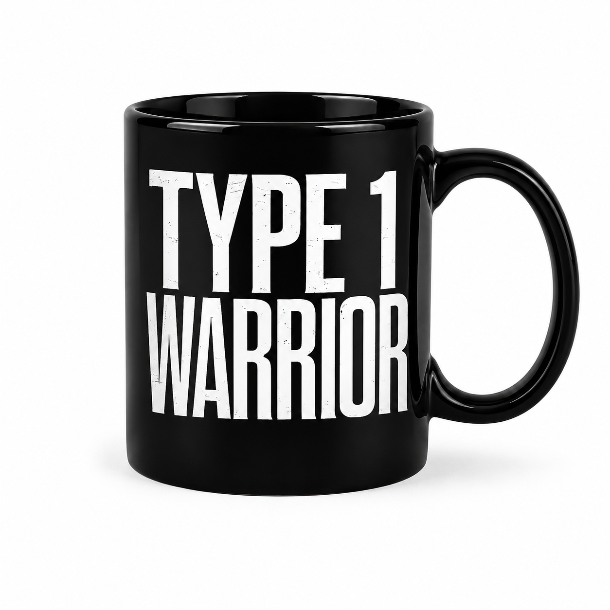Typ 1 Warrior Keramikmugg – Svart med Silvertryck