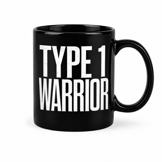 Typ 1 Warrior Keramikmugg – Svart med Silvertryck