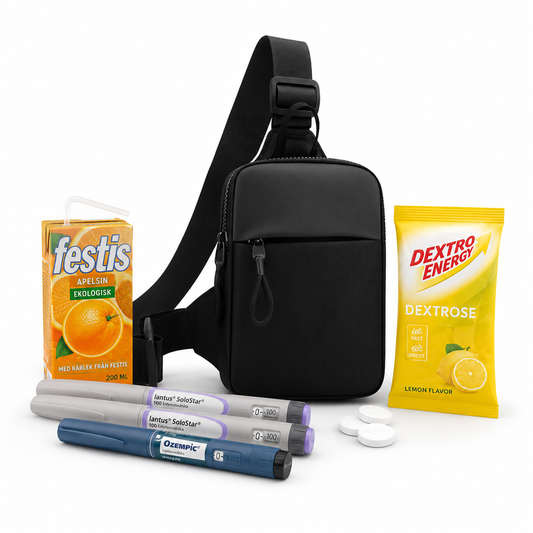 Sportig Crossbody-bag för Diabetesutrustning – Slitstarkt Nylon