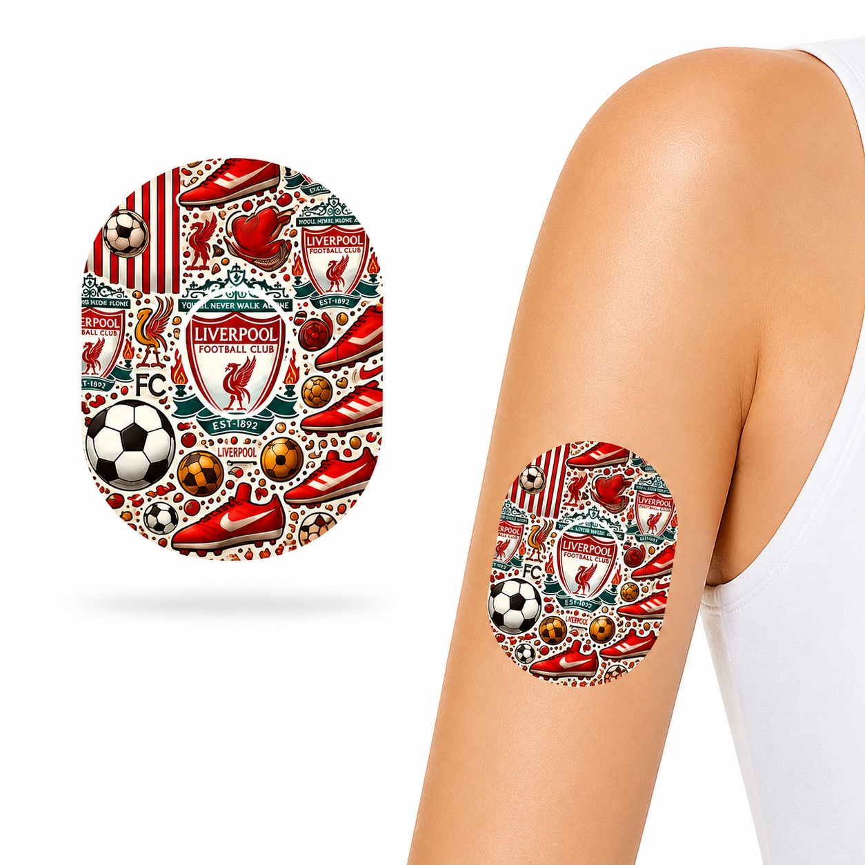 Liverpool Football Club CGM Patches for Dexcom G7 Sensor (10-pack) Ink sensor sticker
