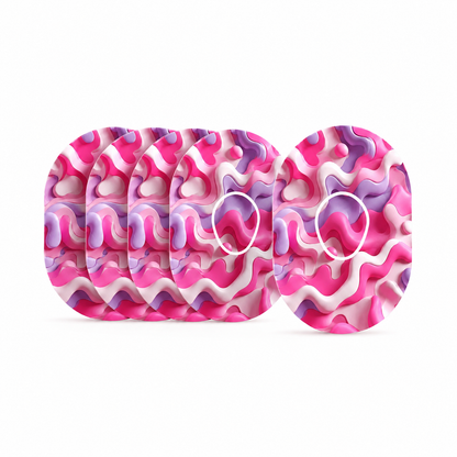 Pink Camouflage CGM Sensor Patches for Dexcom G7 Sensor (10-pack) incl. Sensor Sticker
