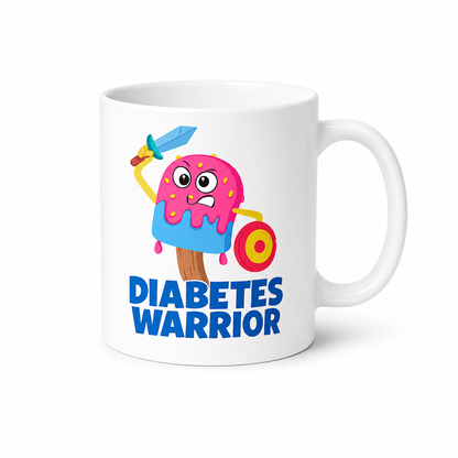 Diabetes Warrior Mug with Cute Pink Monster - Ceramic Mug
