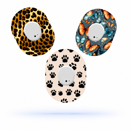 Dexcom G7 CGM-sensor overpatches – Animal MixPack (3-pack)