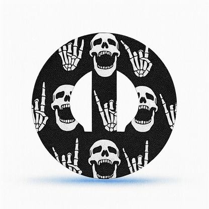 Medtronic Guardian 4 Rock'N'Roll Skull CGM-Sensor överplåster med dödskallemönster