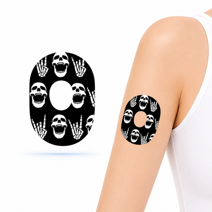 Dexcom G7 CGM-sensor overpatches – Rock'N'Roll Skull