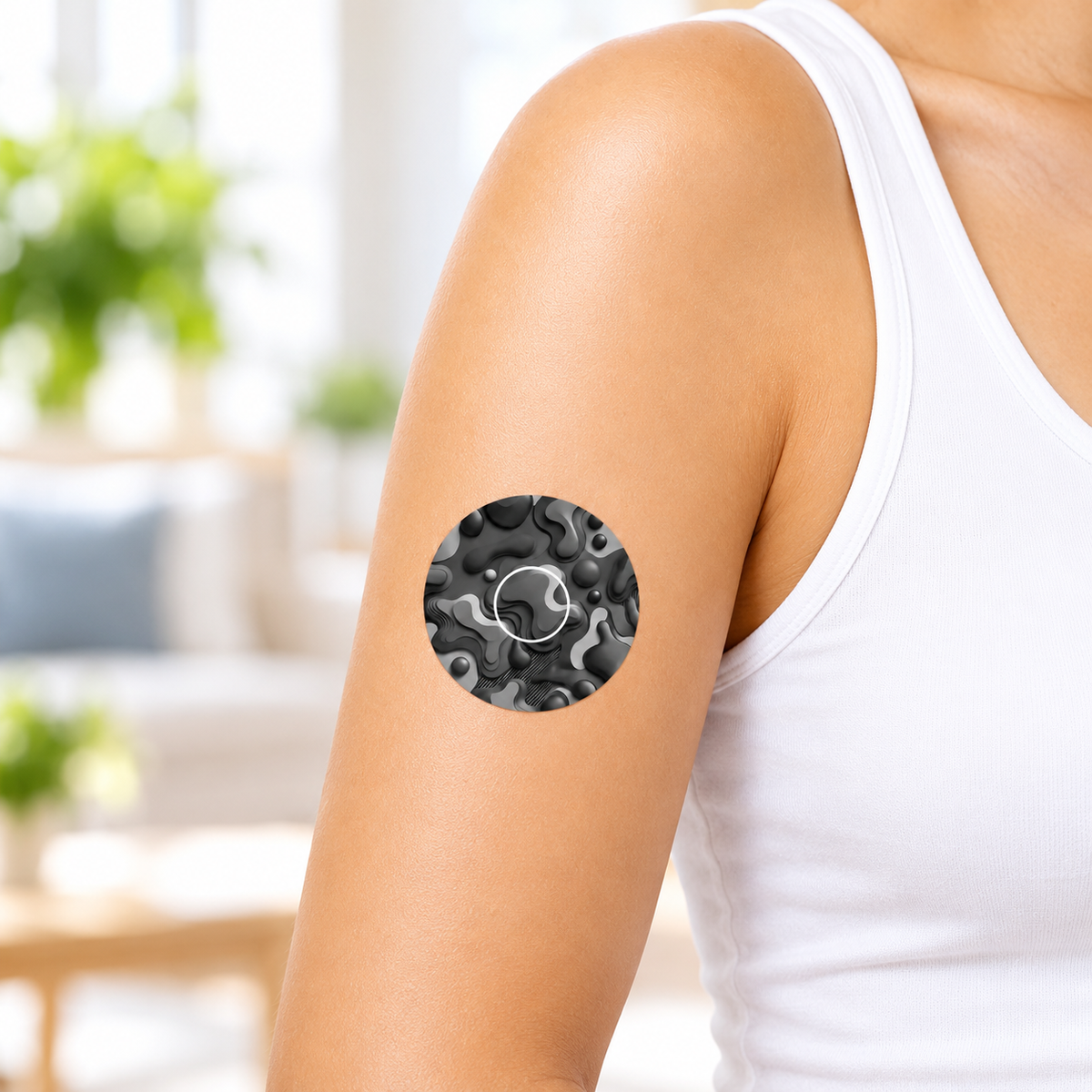 Freestyle Libre 3 CGM-sensor overpatches – Camouflage Grey inkl. Sensor Sticker