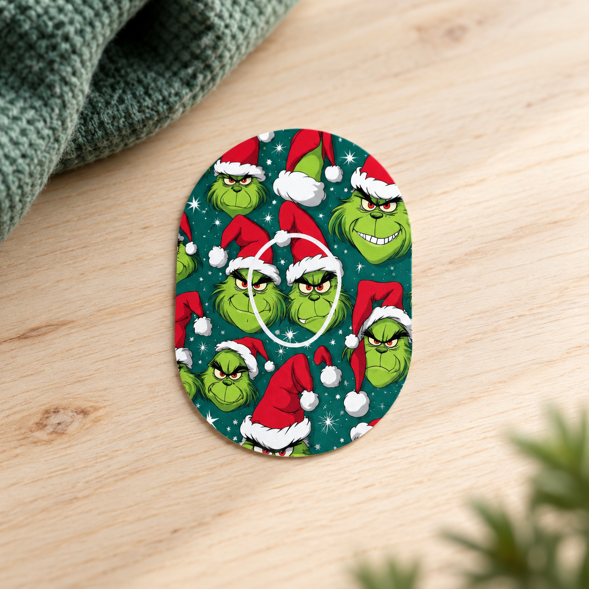 Dexcom G7 CGM-sensor overpatch – The Grinch Christmas inkl. Sensor Sticker
