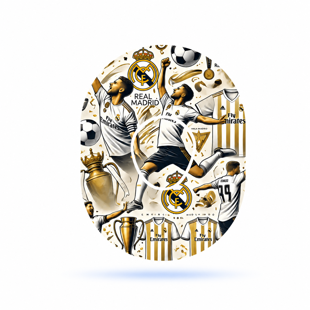 DiabetaGuard - Real Madrid Football CGM Patches incl. CGM Sticker For Dexcom one+ (5-pack)