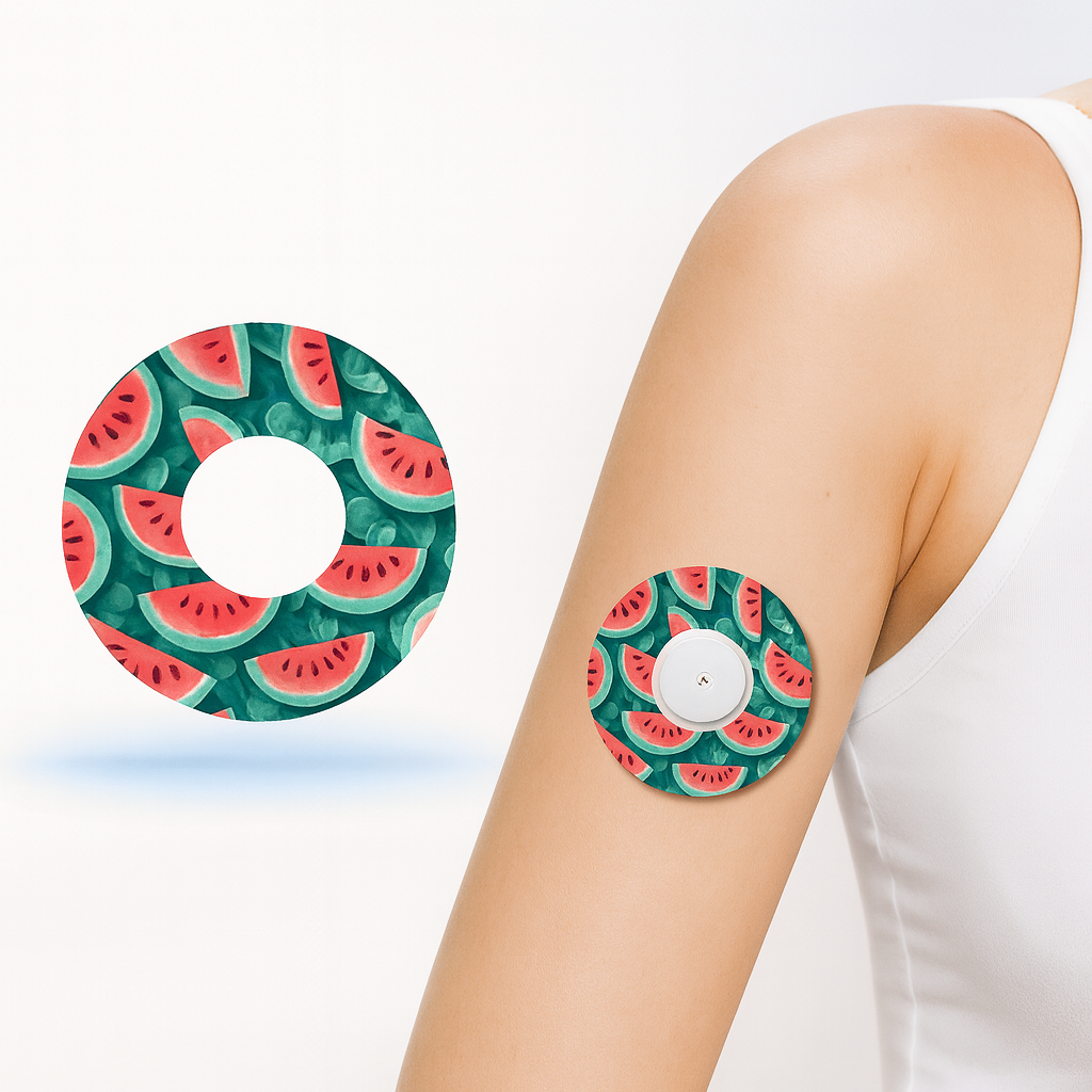 Freestyle Libre 1 & 2 Watermelon CGM-sensor overpatches.