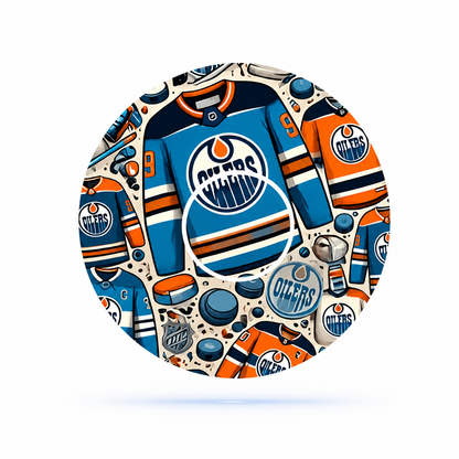 Edmonton Oilers Ice Hockey CGM Patches for Freestyle Libre 3 (10-pack) incl. Sensor Sticker
