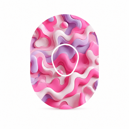 Pink Camouflage CGM Sensor Patches for Dexcom G7 Sensor (10-pack) incl. Sensor Sticker