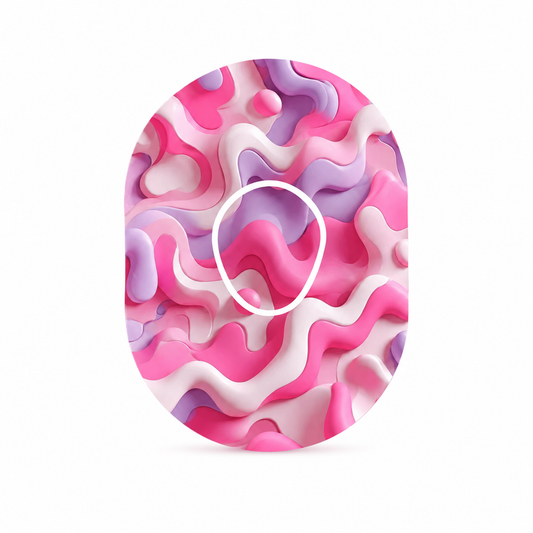Rosa kamouflage CGM overpatches - Dexcom G7 inkl. Sensor Sticker