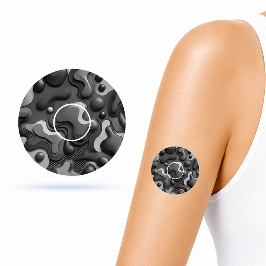 Freestyle Libre 3 CGM-sensor overpatches – Camouflage Grey inkl. Sensor Sticker