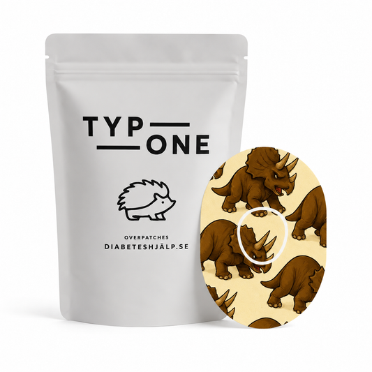 Dinosaurie Overpatch för Dexcom G7 – Triceratops Edition