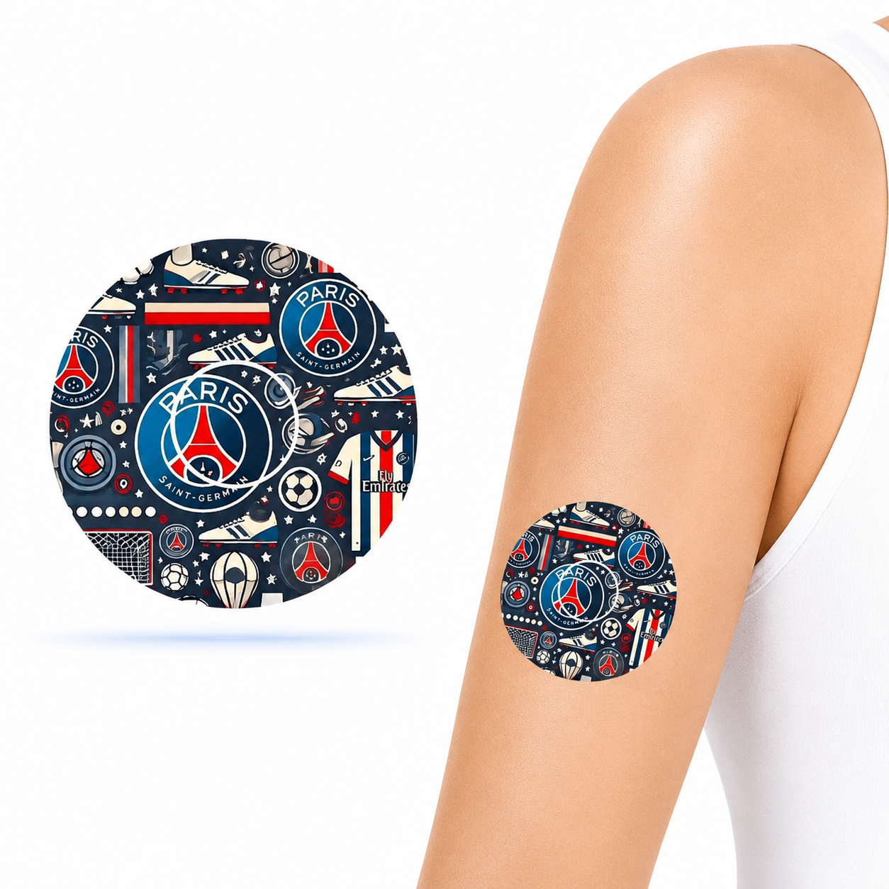 PSG football CGM patches for Freestyle Libre 3 (10-pack) Ink sensor sticker