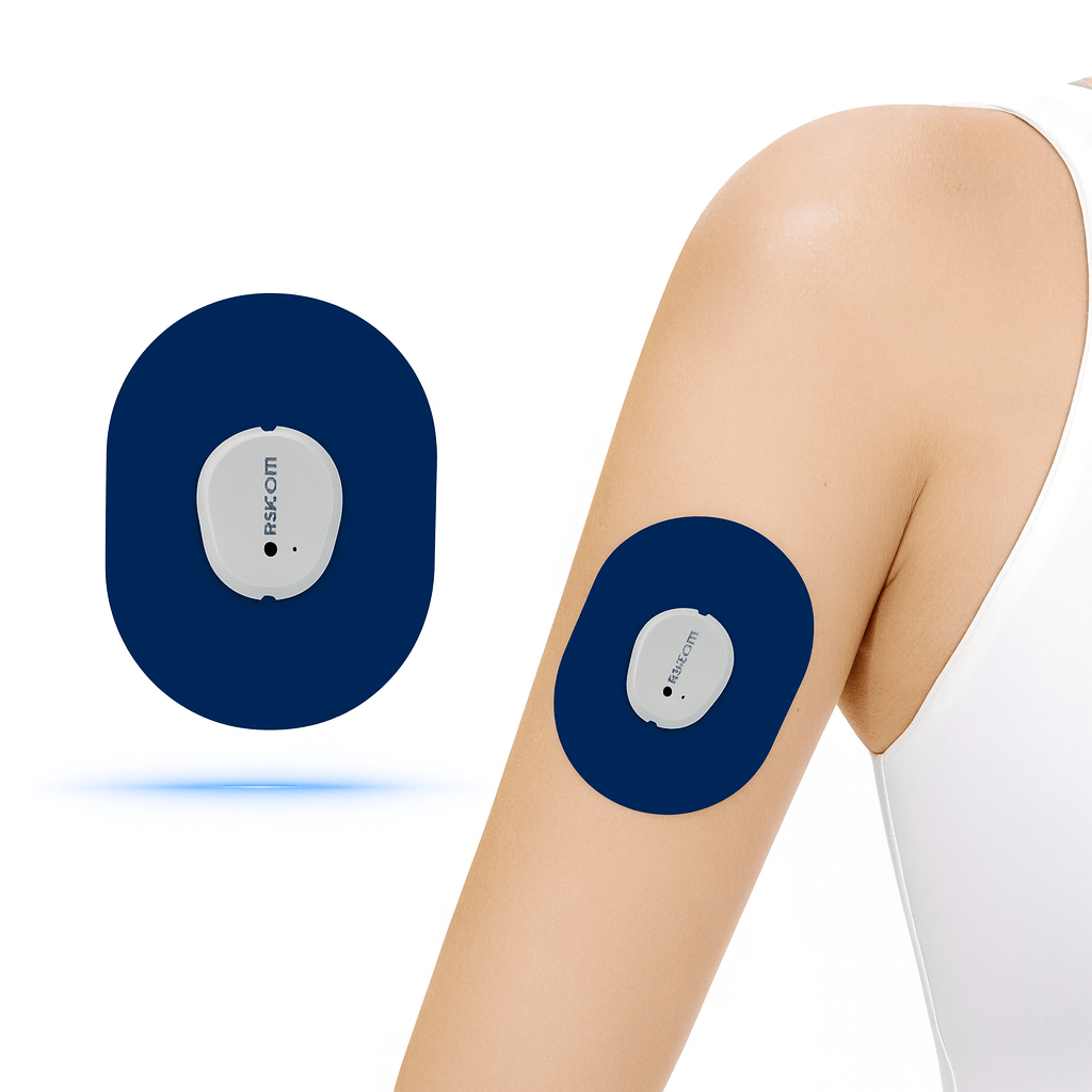 Dexcom G7 Navy Blue StayActive CGM-sensor overpatches.