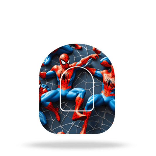 Diabeteshjalp Sensor plåster Spiderman Universal Pump Overpatches för Omnipod 5 & Dash – inkl. Pumpsticker