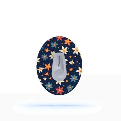 Dexcom G6 sensor med elegant Nightflower CGM-sensor overpatch med blommönster.
