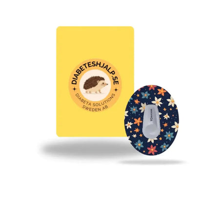 Dexcom G6 sensor med elegant Nightflower CGM patch i mörkt blommigt mönster