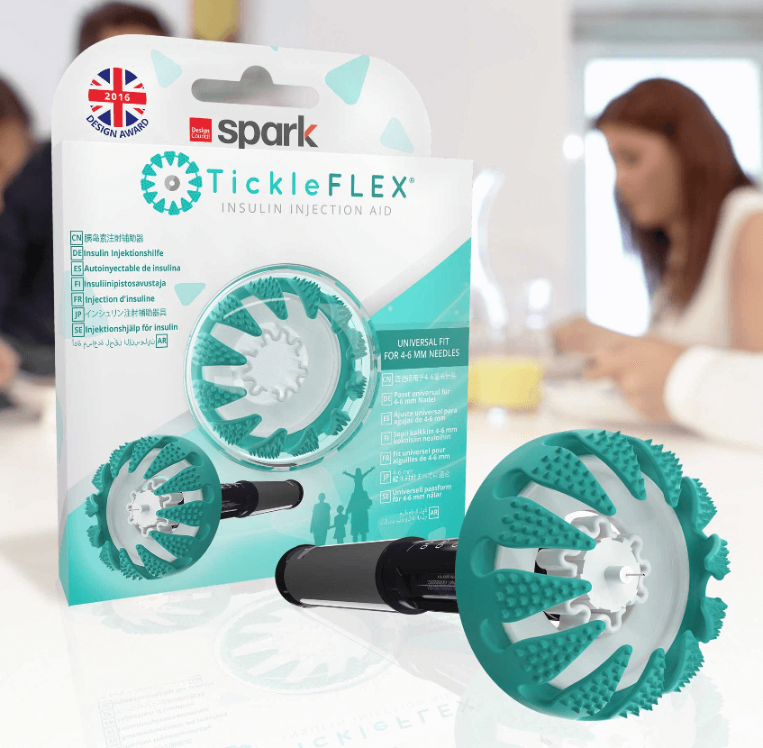 Diabeteshjalp insulin hjälpmedel TickleFLEX novo rapid Injection reducering – Gör sticket Enklare och Bekvämare
