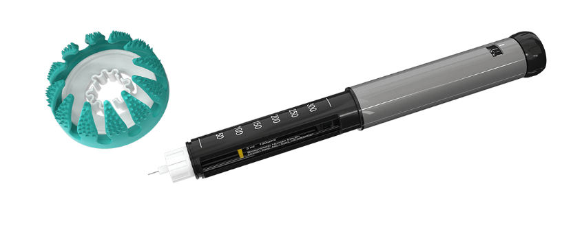 Diabeteshjalp insulin hjälpmedel TickleFLEX novo rapid Injection reducering – Gör sticket Enklare och Bekvämare