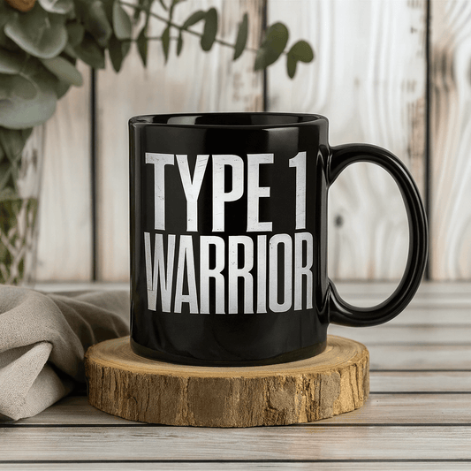 Typ 1 Warrior – Svart Keramisk Mugg för Typ 1 Diabetes.
