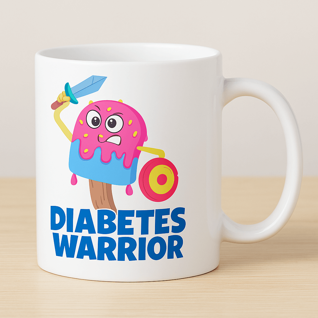 Diabeteskrigare Mugg med Sött Rosa Monster - Keramikmugg.