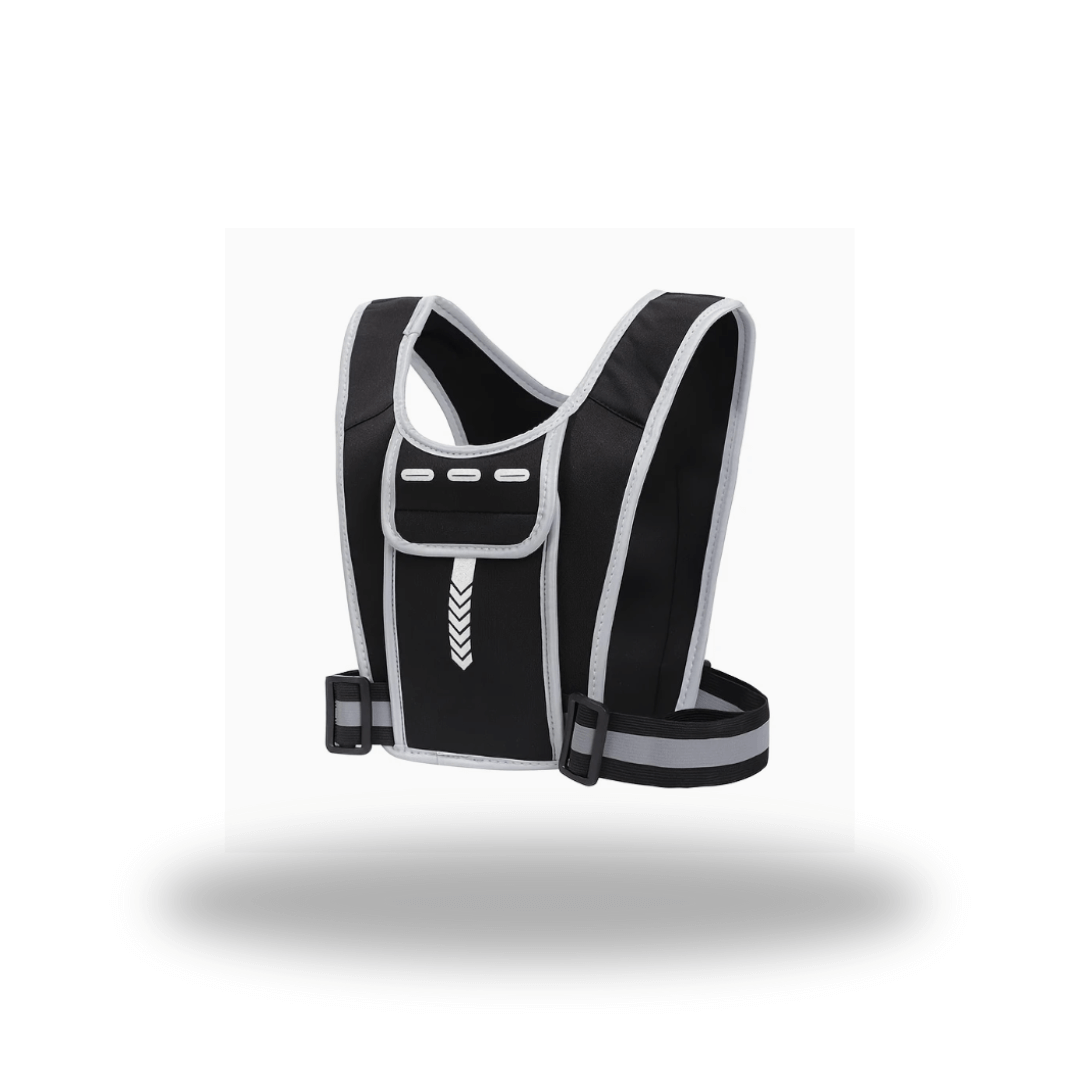 Diawest Lättviktsryggsäck – Multifunktionell och diskret väst för aktiv livsstil, med plats för pump och mobil.