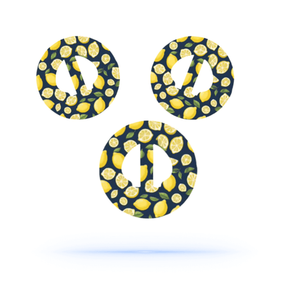 Medtronic Guardian 4 Lemon CGM-Sensor överlappar med citronmotiv