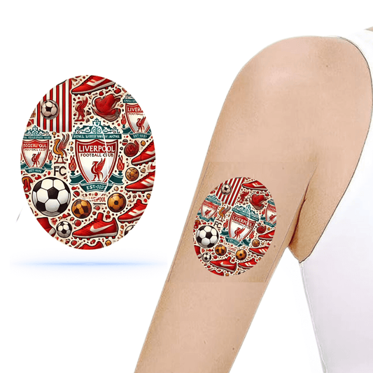Liverpool FC CGM-sensor overpatches för Dexcom G6 Ink Sensor Sticker.