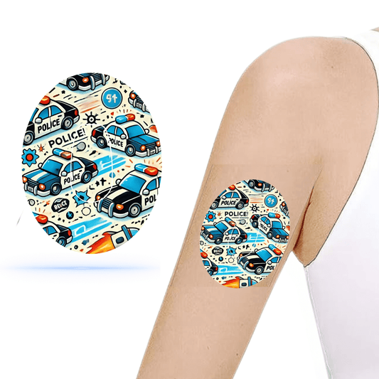 Polisbilar CGM-Sensor overpatches för Dexcom G6 inkl. Sensor Sticker.