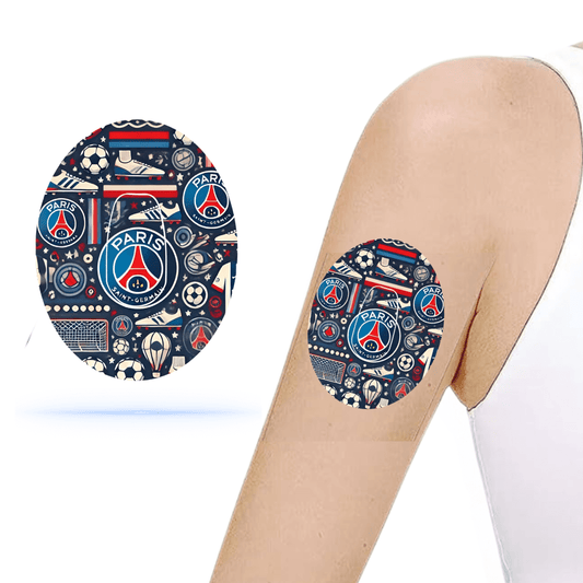 PSG Fotboll CGM-Sensor overpatches för Dexcom G6 inkl. Sensor Sticker.