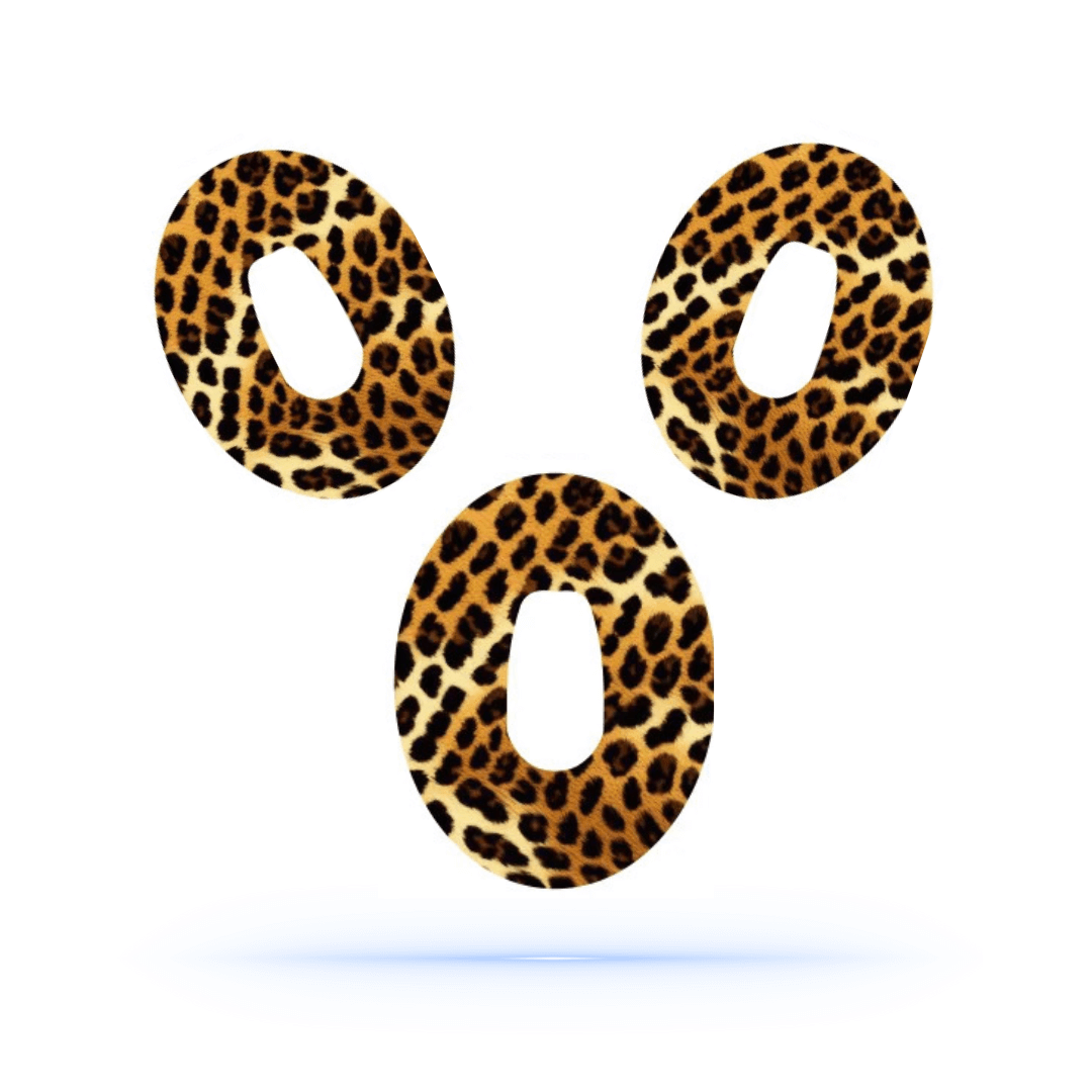 Leopardmönster överpatches för Dexcom G6-sensor i trendig design, säker och stabil passform.