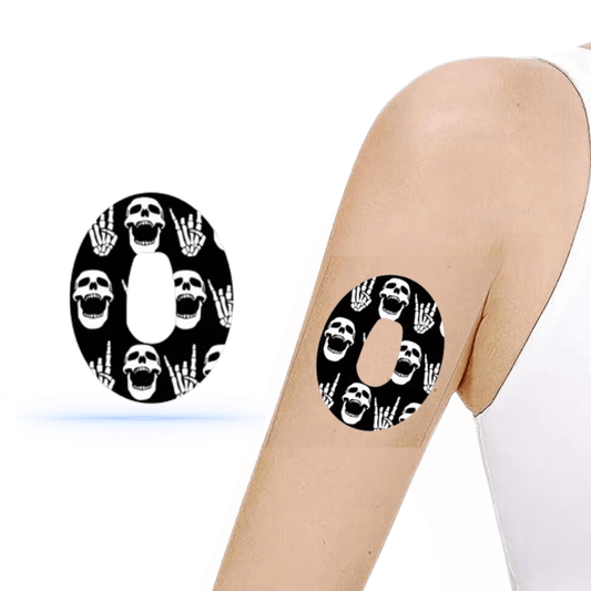 Dexcom G6 Rock"N"Roll Skull CGM-sensor overpatches.
